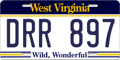 WV license plate DRR897
