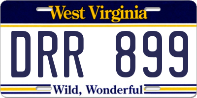 WV license plate DRR899