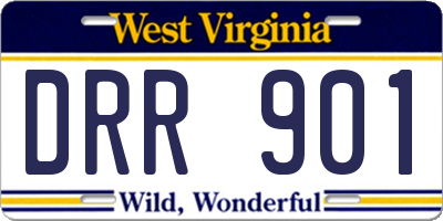 WV license plate DRR901