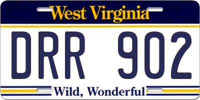 WV license plate DRR902