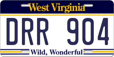 WV license plate DRR904