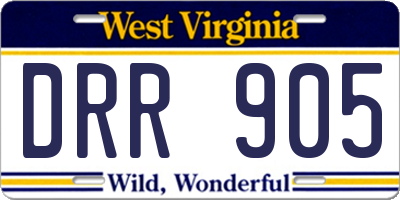WV license plate DRR905