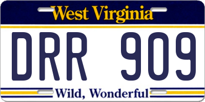 WV license plate DRR909