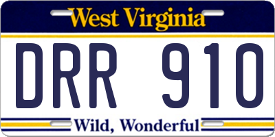 WV license plate DRR910