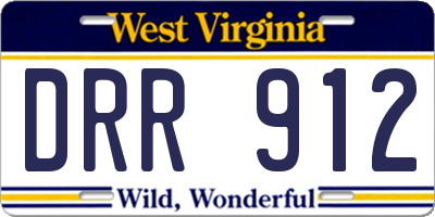 WV license plate DRR912