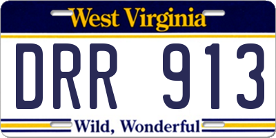 WV license plate DRR913
