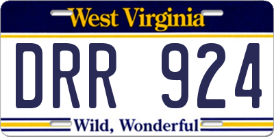 WV license plate DRR924
