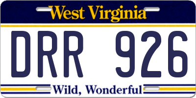 WV license plate DRR926