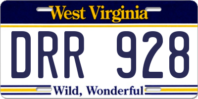 WV license plate DRR928