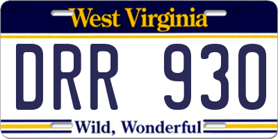 WV license plate DRR930