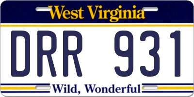 WV license plate DRR931