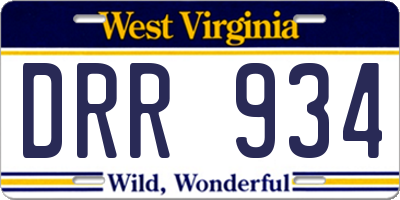 WV license plate DRR934