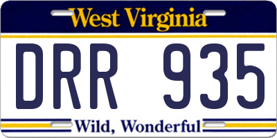 WV license plate DRR935