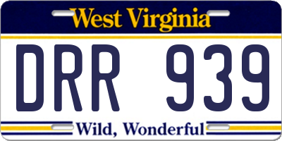 WV license plate DRR939