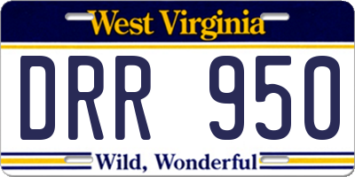 WV license plate DRR950