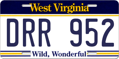 WV license plate DRR952