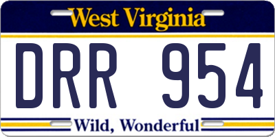 WV license plate DRR954