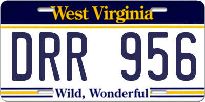 WV license plate DRR956