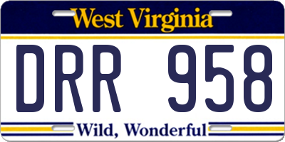 WV license plate DRR958
