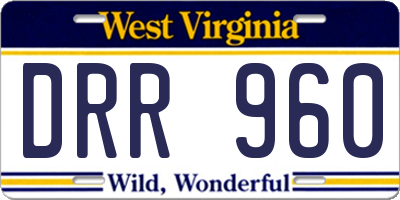 WV license plate DRR960