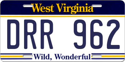 WV license plate DRR962