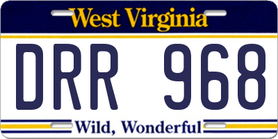 WV license plate DRR968