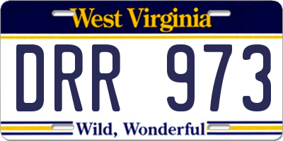 WV license plate DRR973