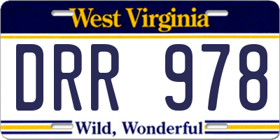 WV license plate DRR978