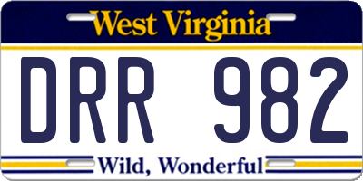 WV license plate DRR982