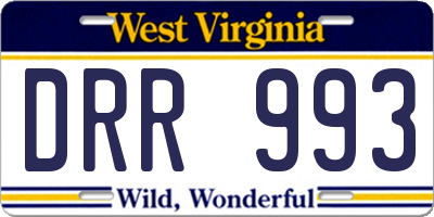 WV license plate DRR993