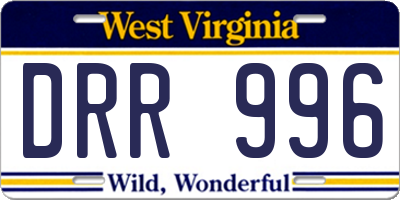 WV license plate DRR996