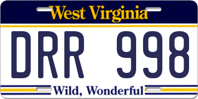 WV license plate DRR998