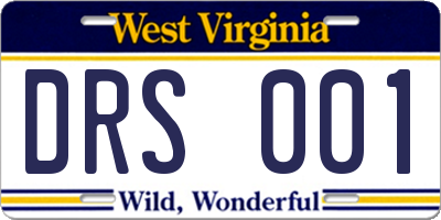 WV license plate DRS001