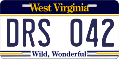 WV license plate DRS042