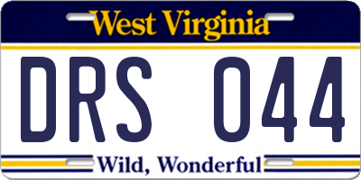 WV license plate DRS044