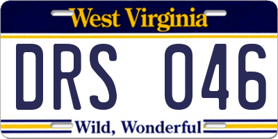 WV license plate DRS046