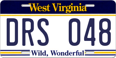 WV license plate DRS048
