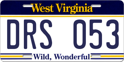 WV license plate DRS053