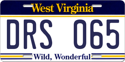 WV license plate DRS065