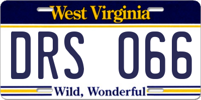WV license plate DRS066