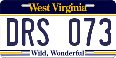 WV license plate DRS073