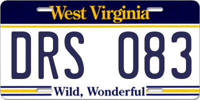 WV license plate DRS083