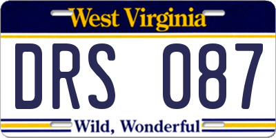 WV license plate DRS087