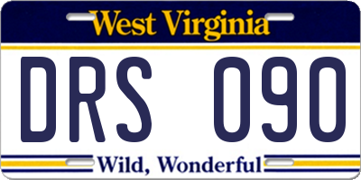 WV license plate DRS090