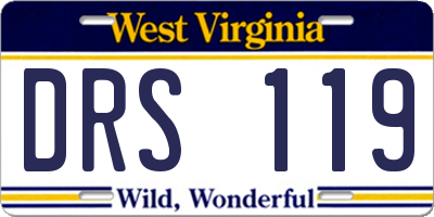 WV license plate DRS119
