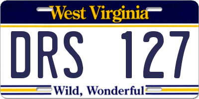 WV license plate DRS127