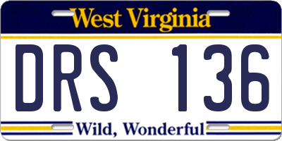 WV license plate DRS136