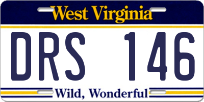 WV license plate DRS146