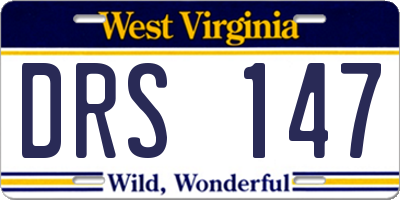 WV license plate DRS147