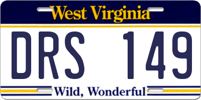 WV license plate DRS149